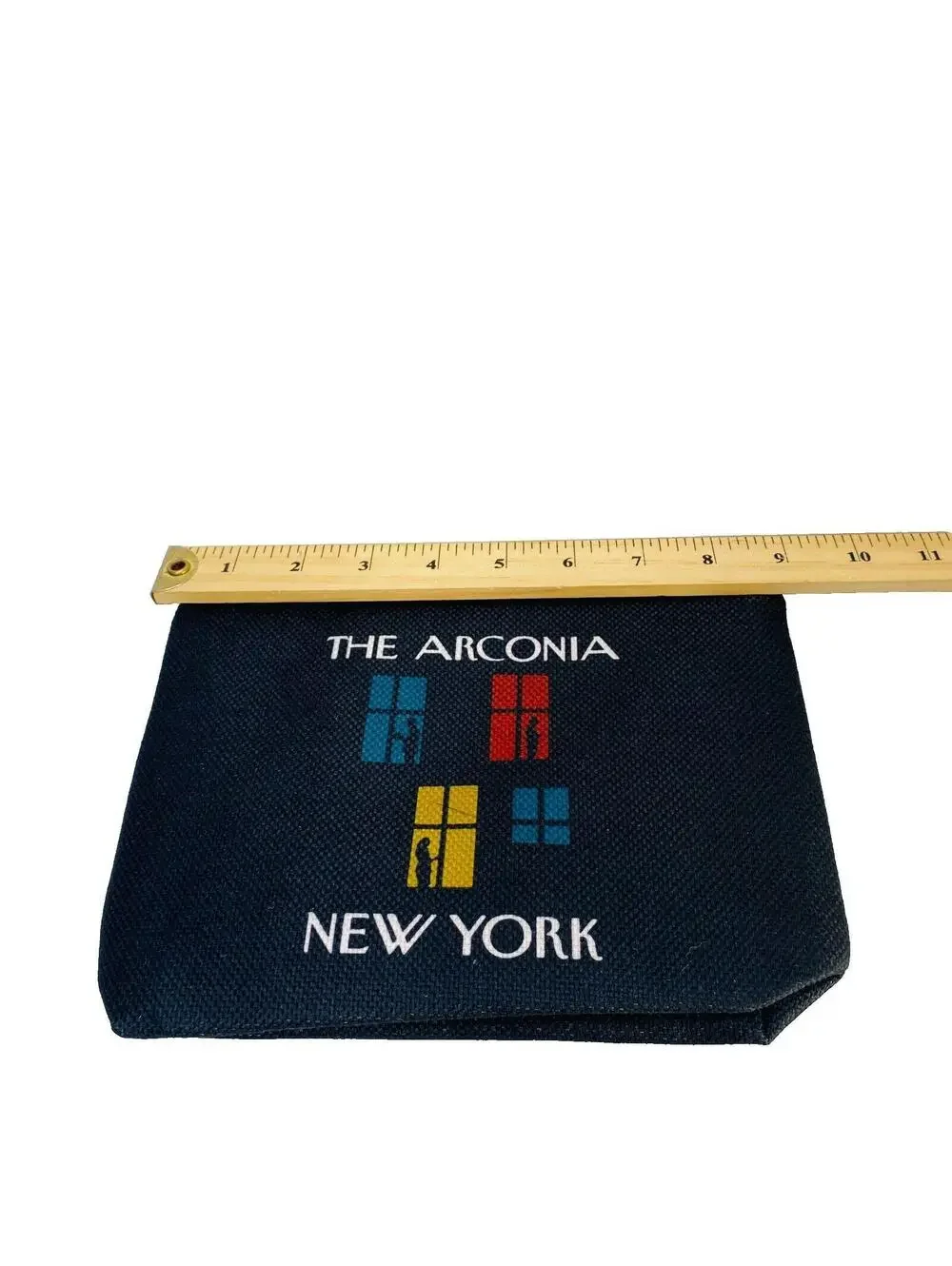 The Arconia New York Makeup Bag Pencil Case Zipper Top Black New